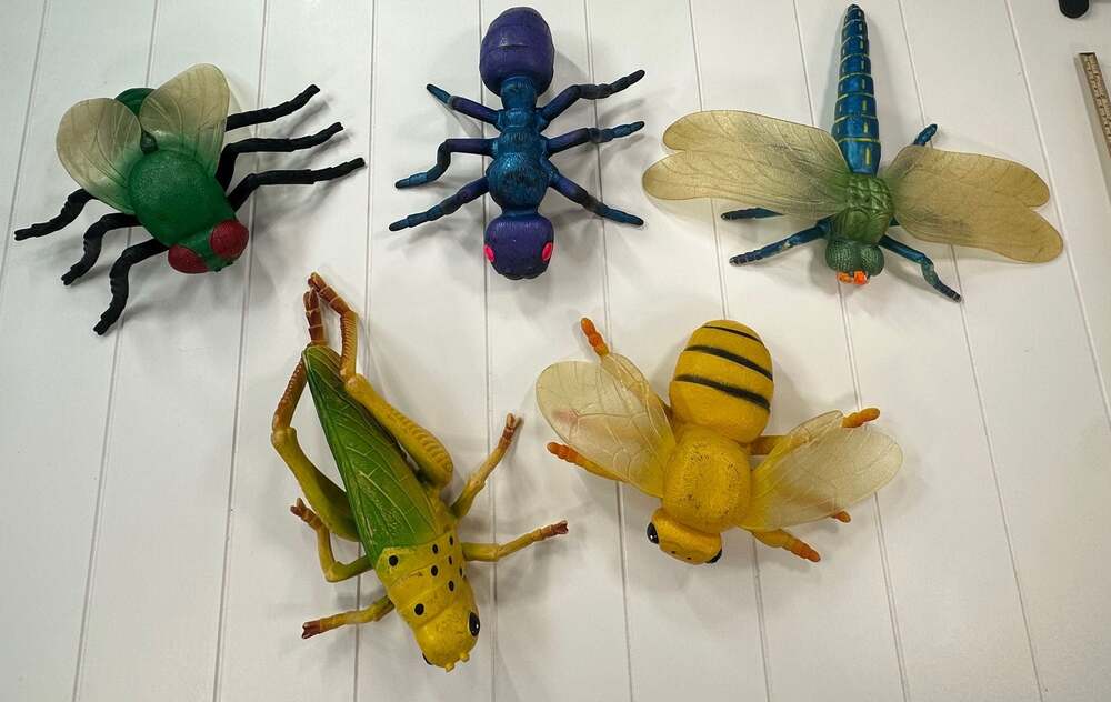 Vintage 1997 TM Giant PVC Rubber Bug Lot Set of 5 Insect Toys